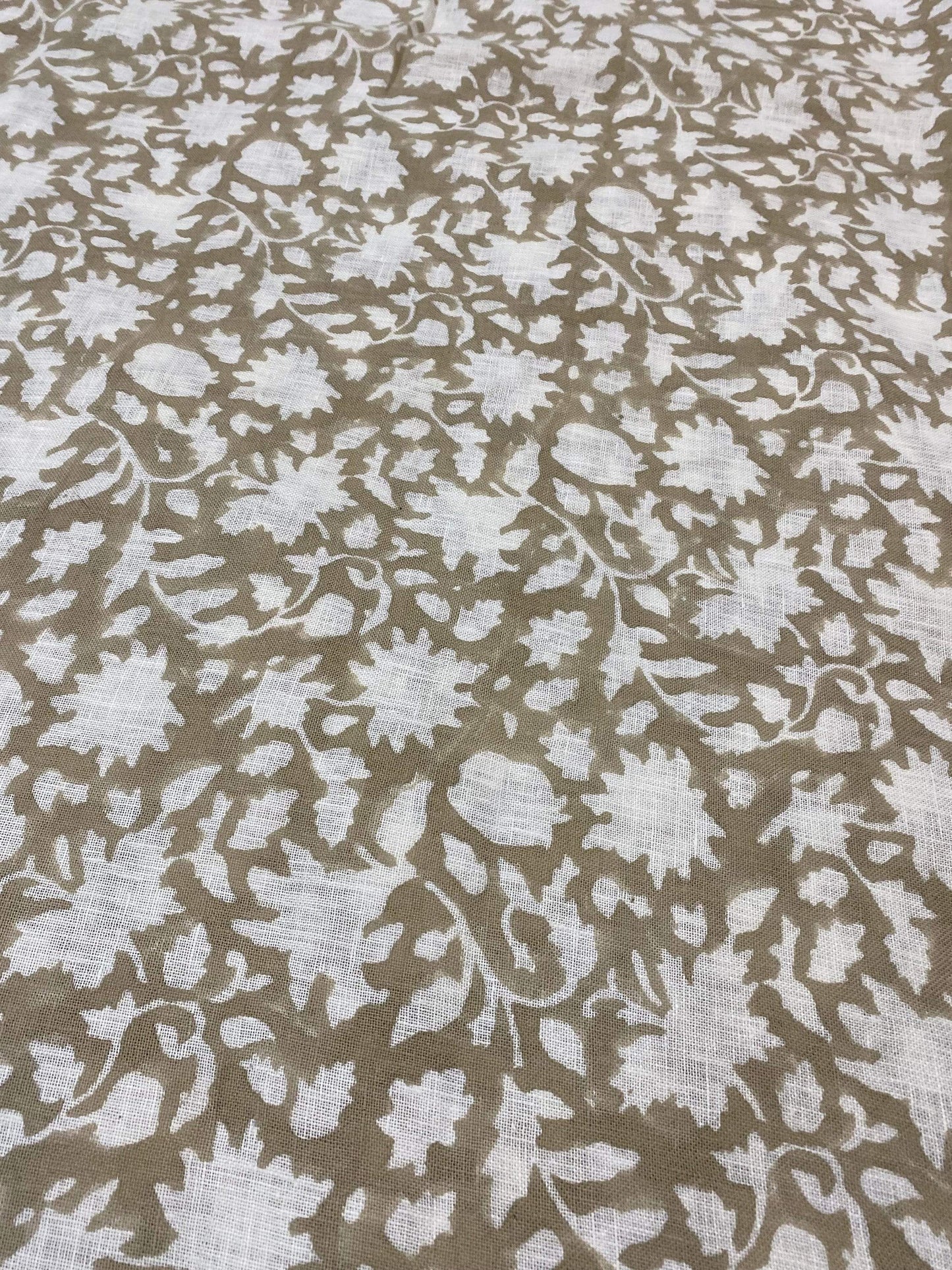 58" inches Hand Block Printed Linen Fabric , Home Decor Best Linen Fabric for decor, pillows ,upholstery, curtain - Maple Village Lane