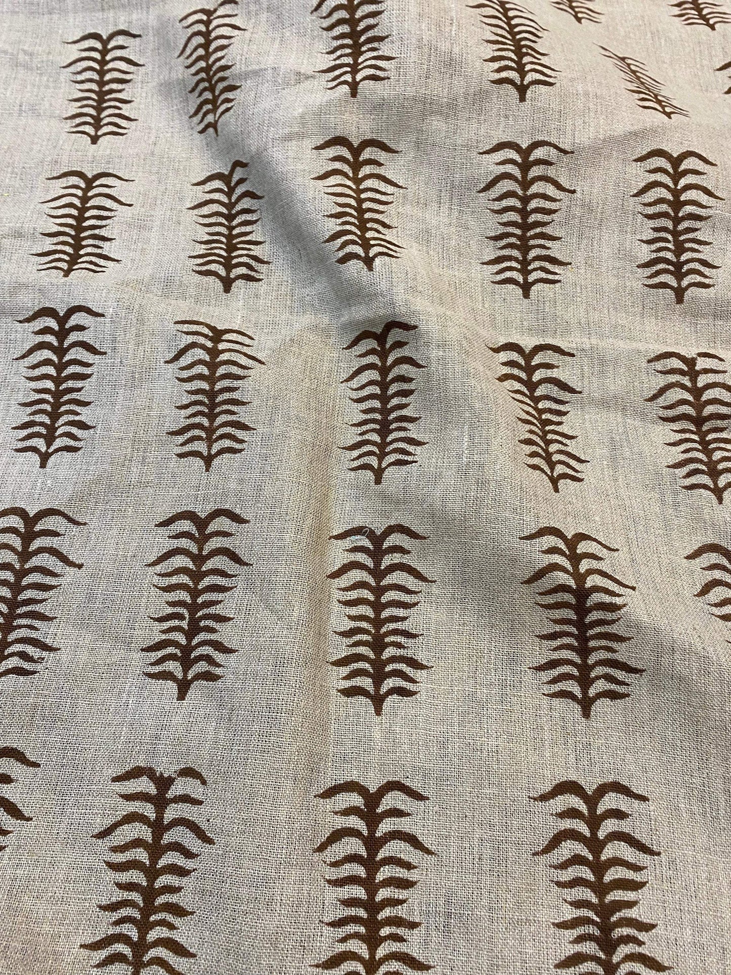 58" inches Hand Block Printed Linen Fabric , Home Decor Best Linen Fabric for decor, pillows ,upholstery, curtain