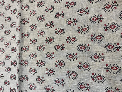 Linen fabric, Fabric by yard, Hand printed fabric, Block Print Fabric, Indian Fabric