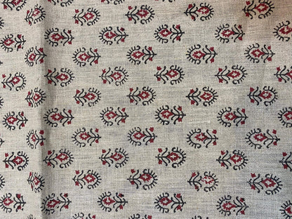 58" inches Hand Block Printed Linen Fabric , Home Decor Best Linen Fabric for decor, pillows ,upholstery, curtain