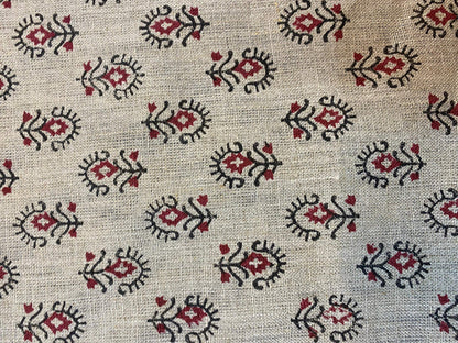 58" inches Hand Block Printed Linen Fabric , Home Decor Best Linen Fabric for decor, pillows ,upholstery, curtain