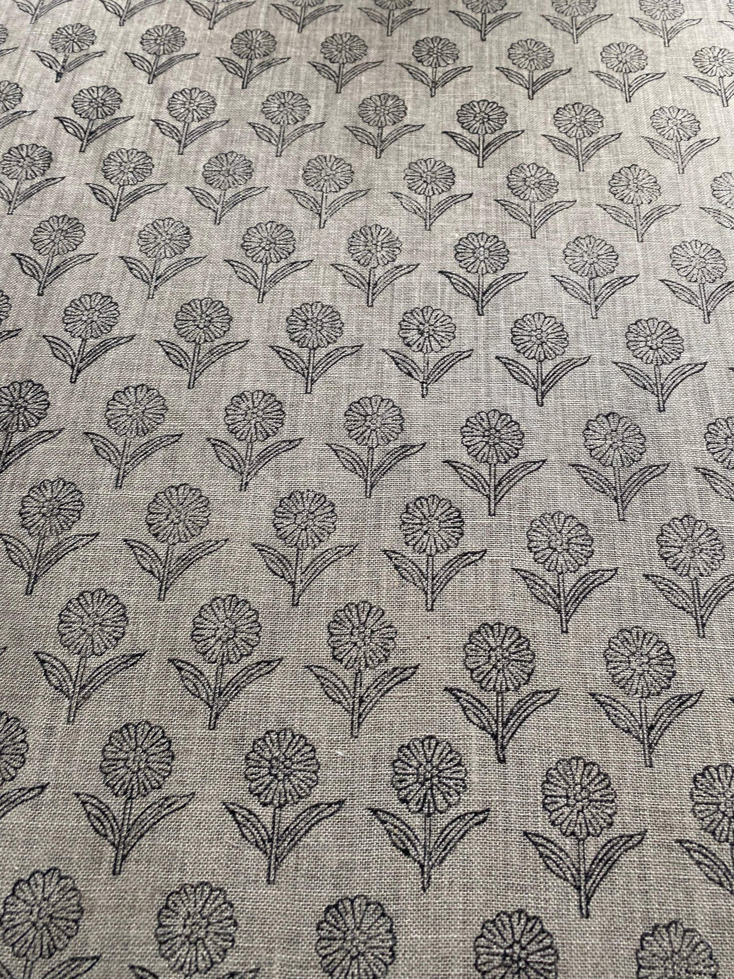 58" inches Hand Block Printed Linen Fabric , Home Decor Best Linen Fabric for decor, pillows ,upholstery, curtain