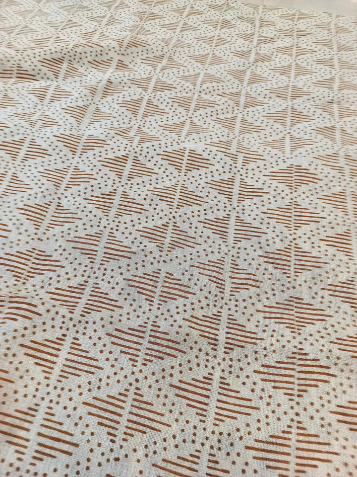 Zig-Zag Hand Block Print Designer Floral Fabric - Maple Village Lane
