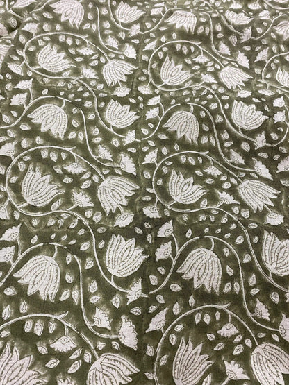 Vivienne Block Print Upholstery Linen Fabric