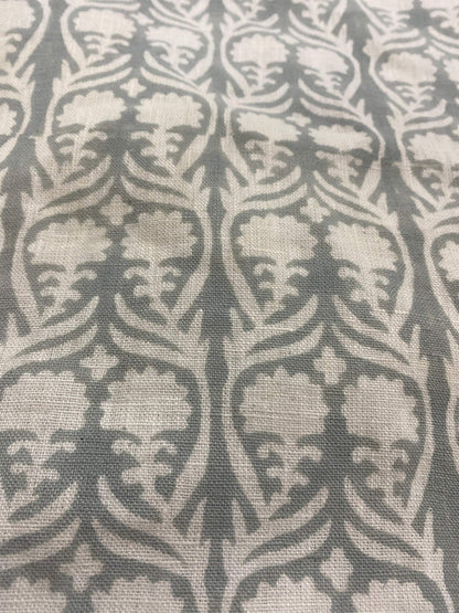 58" inches Hand Block Printed Linen Fabric , Home Decor Best Linen Fabric for decor, pillows ,upholstery, curtain