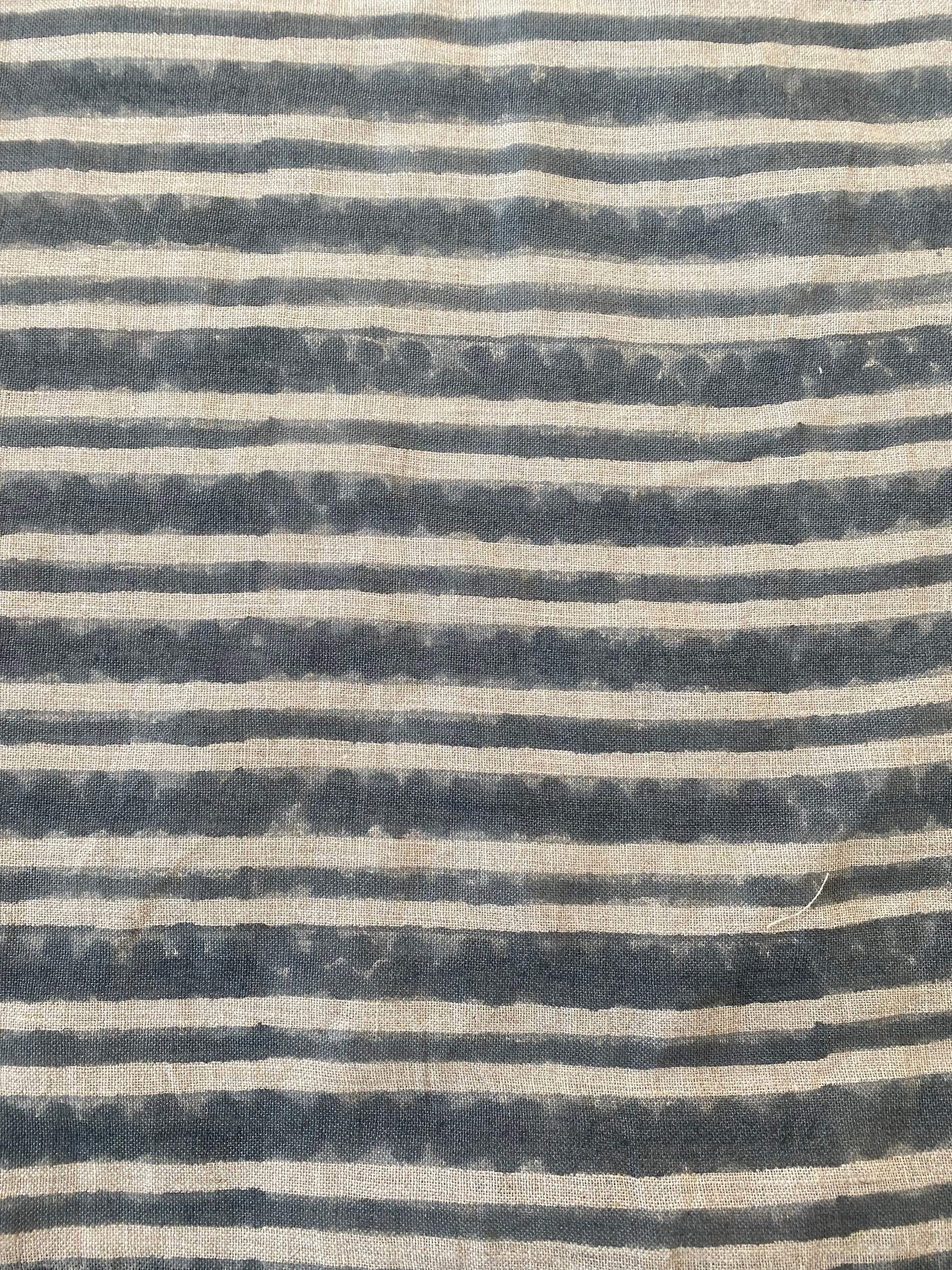 58" inches Striped Heavy Weight Linen fabric by the yard Natural Block Print MULTISTRIPE. Linen fabric for decor pillows,upholstery, curtain