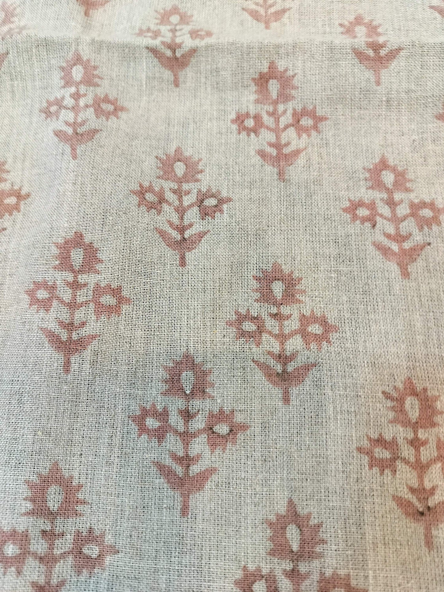 Linen fabric, Fabric by yard, Hand printed fabric, Block Print Fabric, Indian Fabric