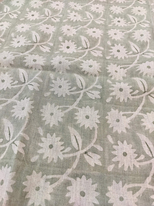 Linen fabric, Fabric by yard, Hand printed fabric, Block Print Fabric, Indian Fabric