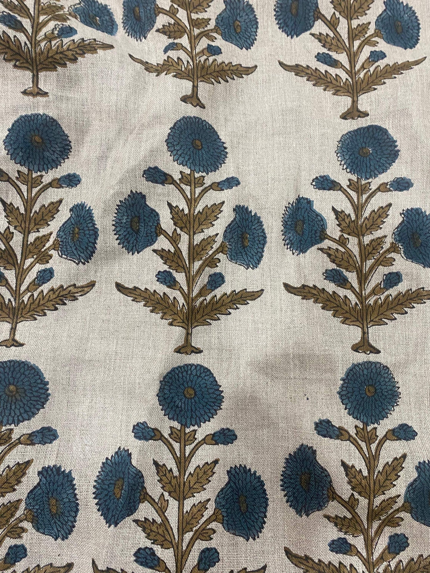 58" inches Hand Block Printed Linen Fabric , Home Decor Best Linen Fabric for decor, pillows ,upholstery, curtain