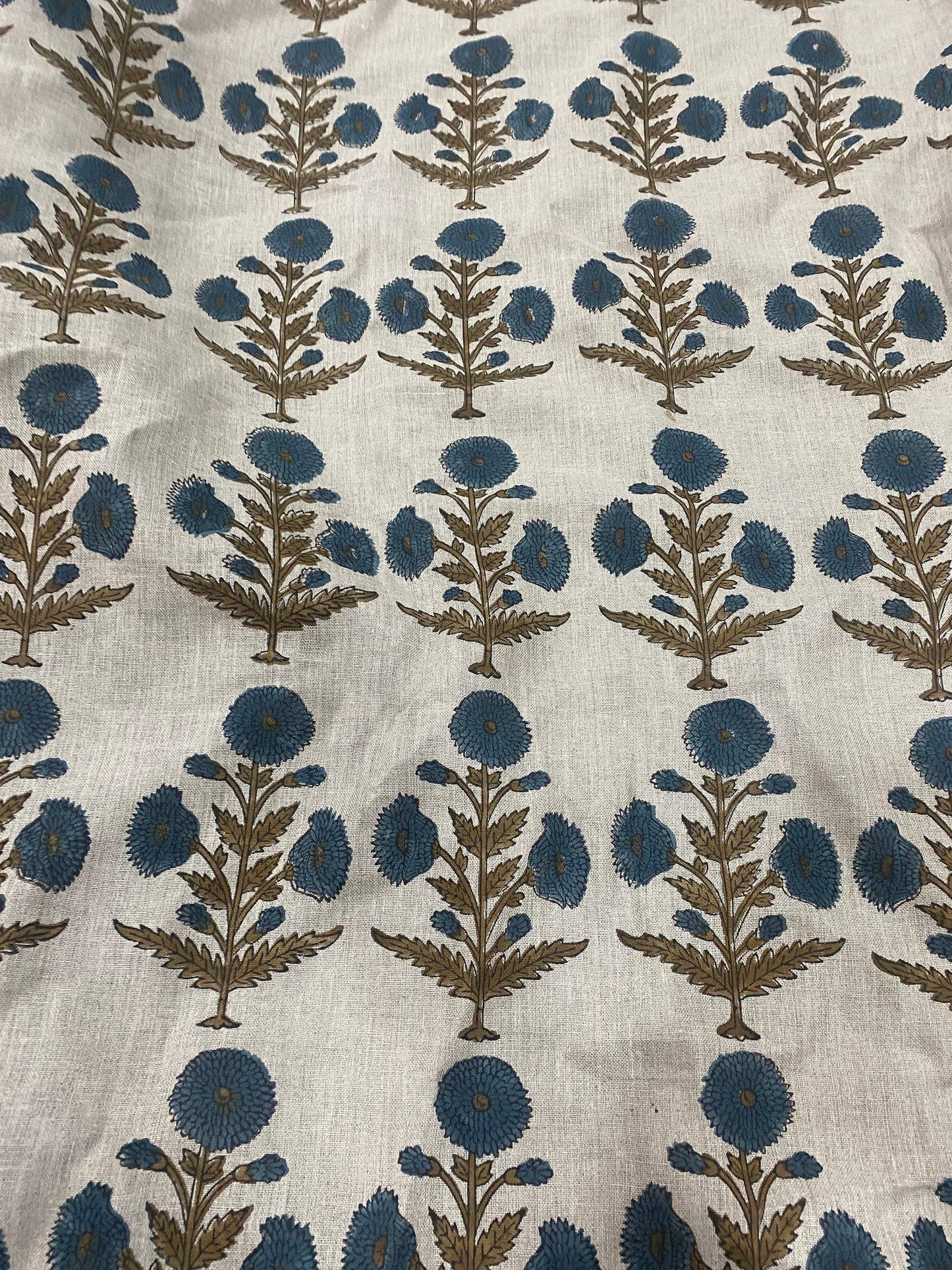 58" inches Hand Block Printed Linen Fabric , Home Decor Best Linen Fabric for decor, pillows ,upholstery, curtain