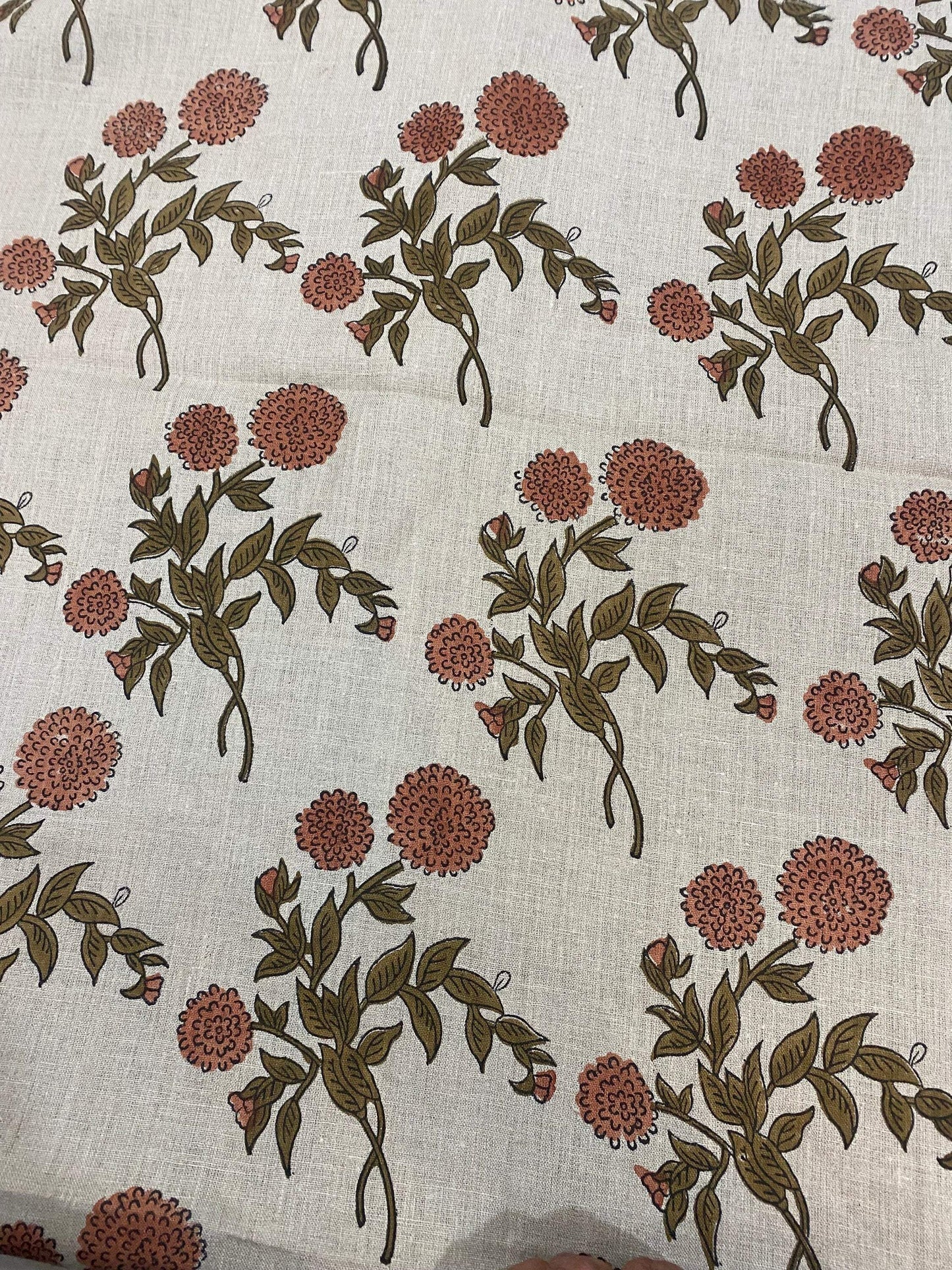 58" inches Indian Hand Block Print Fabric, Indian Linen Fabric, Block Print Fabric, Designer Floral Printing Fabric, Upholstery fabric,