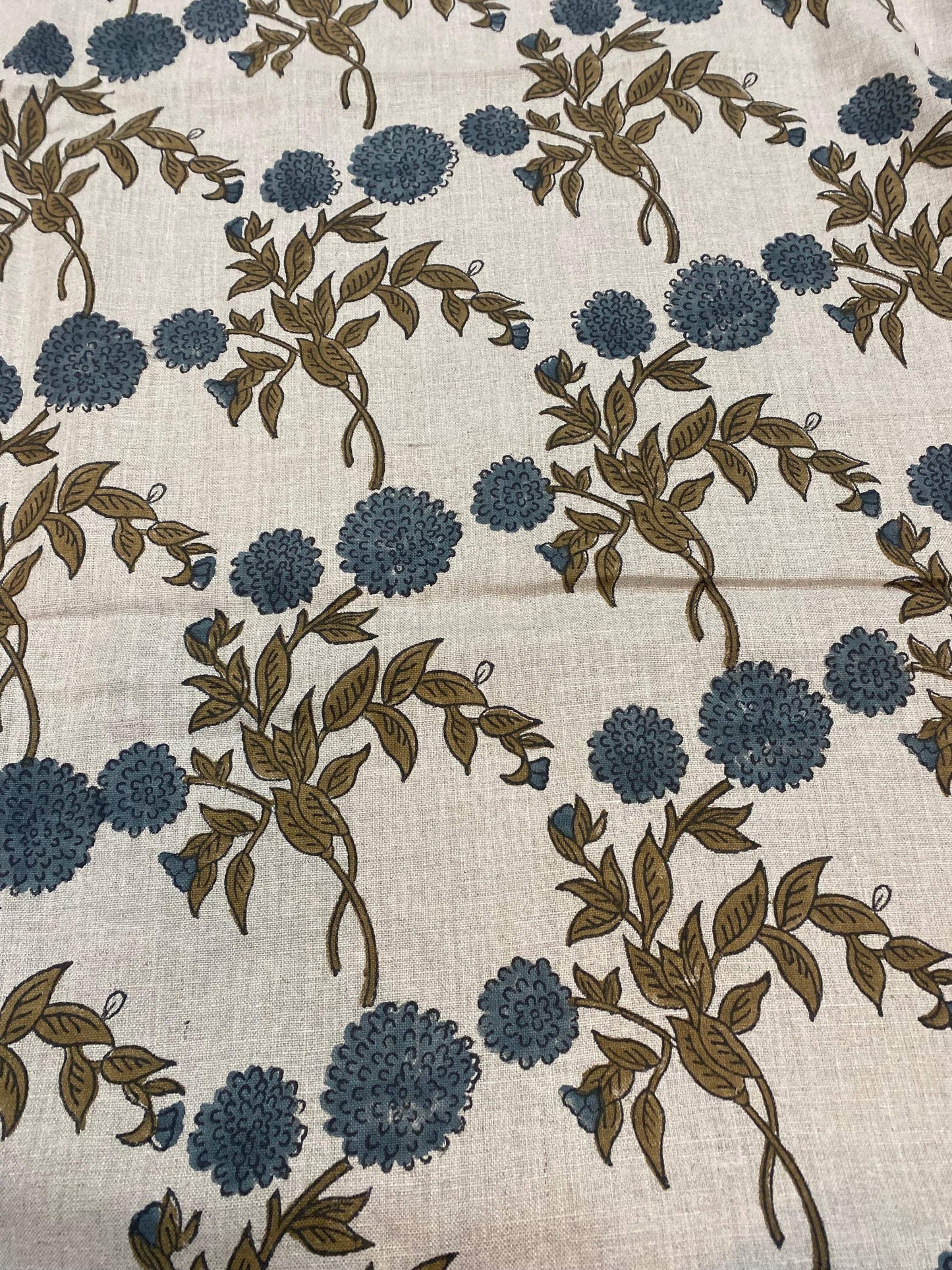 58" inches Indian Hand Block Print Fabric, Indian Linen Fabric, Block Print Fabric, Designer Floral Printing Fabric, Upholstery fabric,