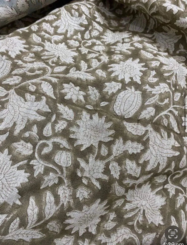 Michael Hand Block Printed Linen Fabric