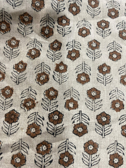 58" inches Hand Block Printed Linen Fabric , Home Decor Best Linen Fabric for decor, pillows ,upholstery, curtain