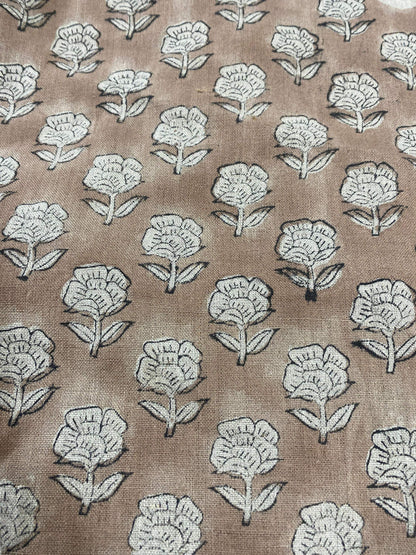 Linen fabric, Fabric by yard, Hand printed fabric, Block Print Fabric, Indian Fabric