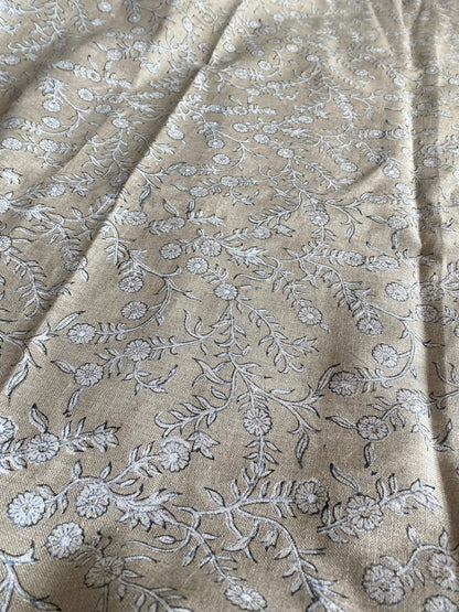 58" inches Hand Block Printed Linen Fabric , Home Decor Best Linen Fabric for decor, pillows ,upholstery, curtain