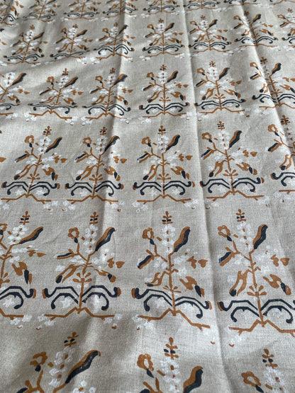 Linen fabric, Fabric by yard, Hand printed fabric, Block Print Fabric, Indian Fabric