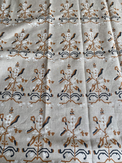 58" inches Hand Block Printed Linen Fabric , Home Decor Best Linen Fabric for decor, pillows ,upholstery, curtain