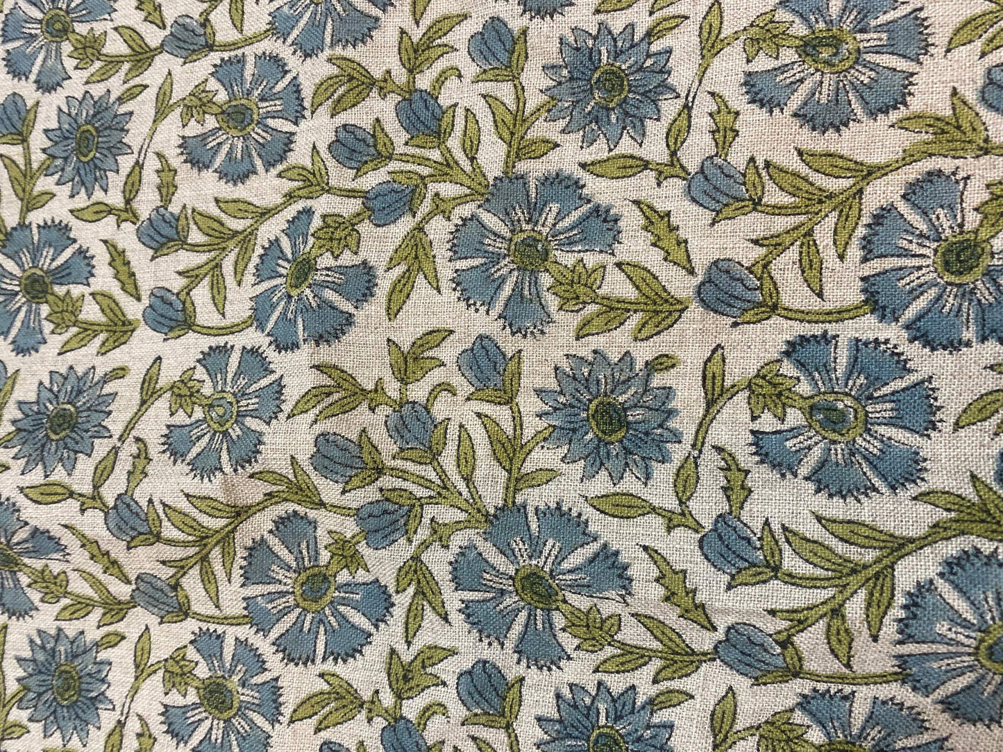 Linen fabric, Fabric by yard, Hand printed fabric, Block Print Fabric, Indian Fabric