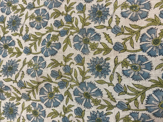 Linen fabric, Fabric by yard, Hand printed fabric, Block Print Fabric, Indian Fabric