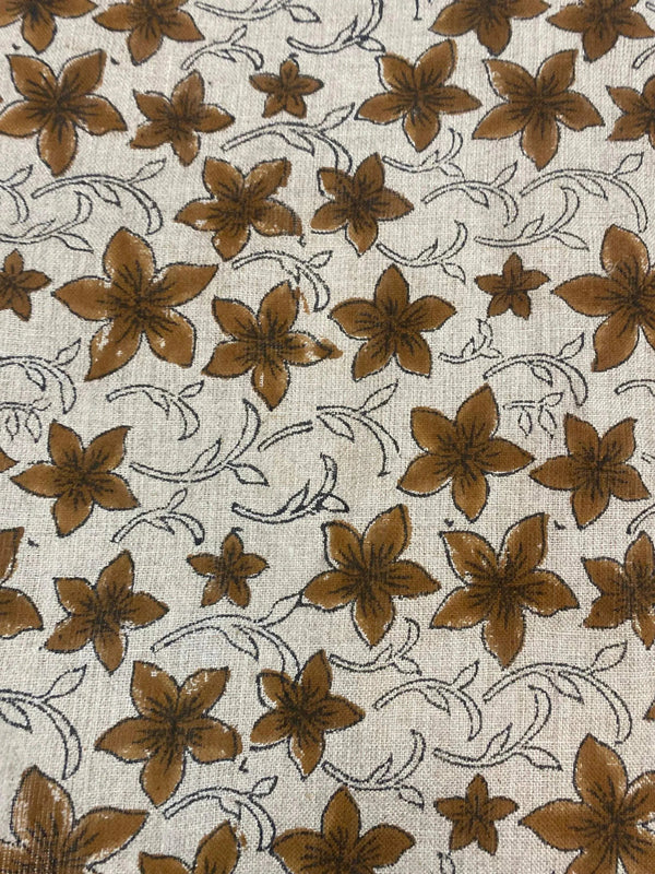 Bob Linen Block Print Fabric by the Yard