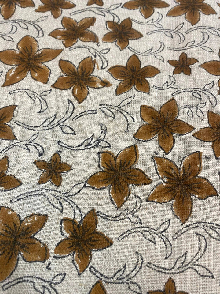 58" inches Hand Block Printed Linen Fabric , Home Decor Best Linen Fabric for decor, pillows ,upholstery, curtain - Maple Village Lane