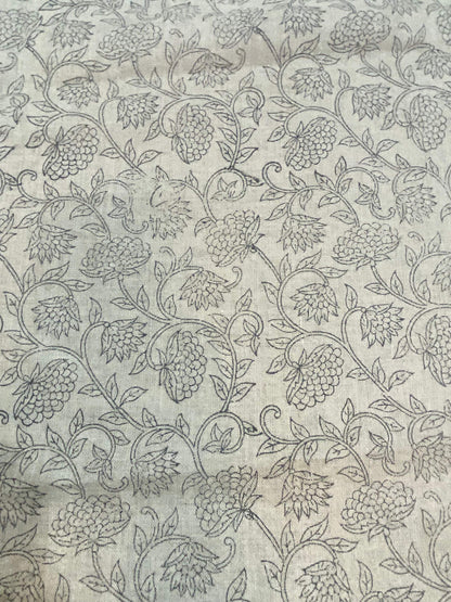 58" inches Hand Block Printed Linen Fabric , Home Decor Best Linen Fabric for decor, pillows ,upholstery, curtain