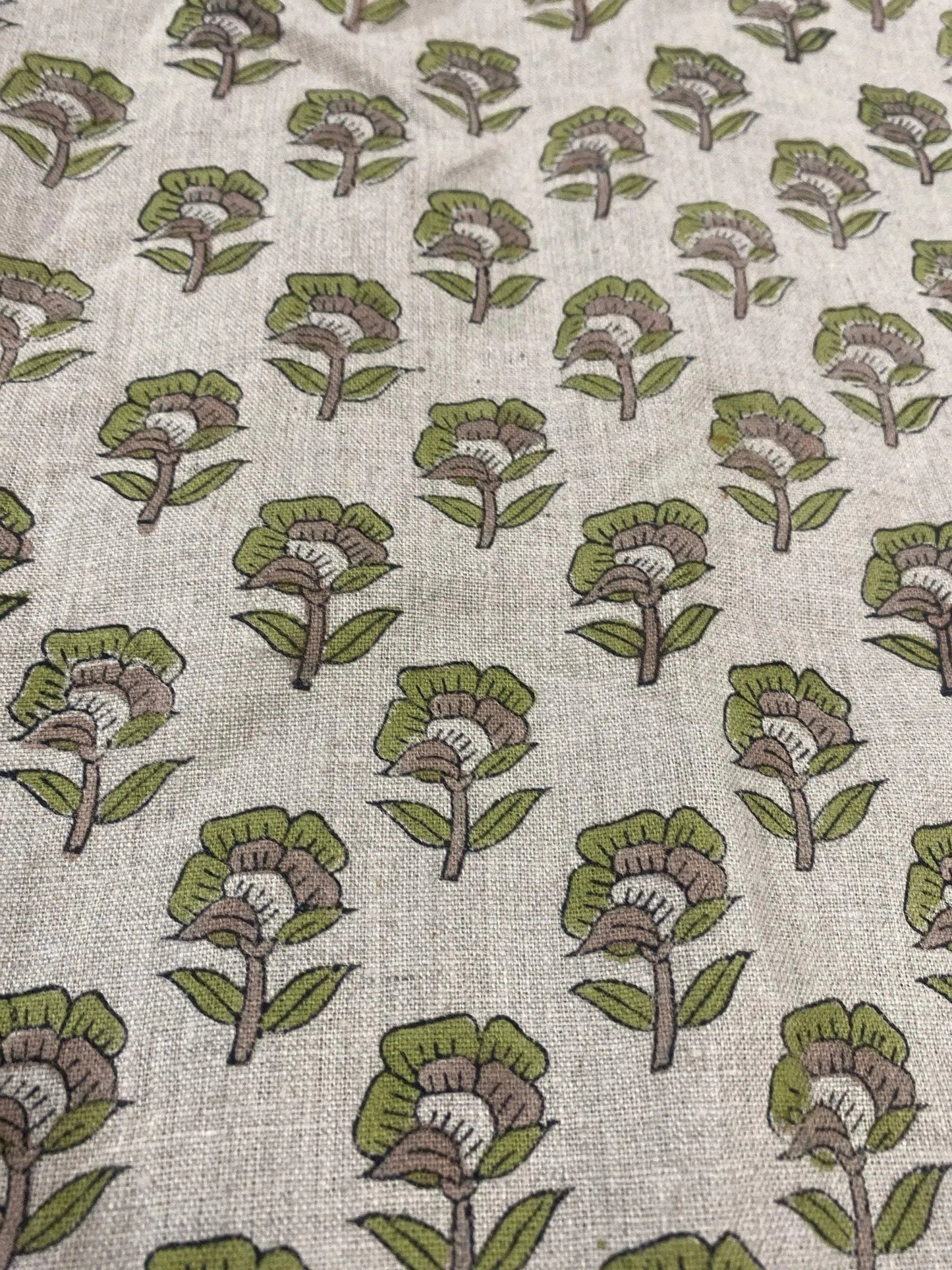 Linen fabric, Fabric by yard, Hand printed fabric, Block Print Fabric, Indian Fabric