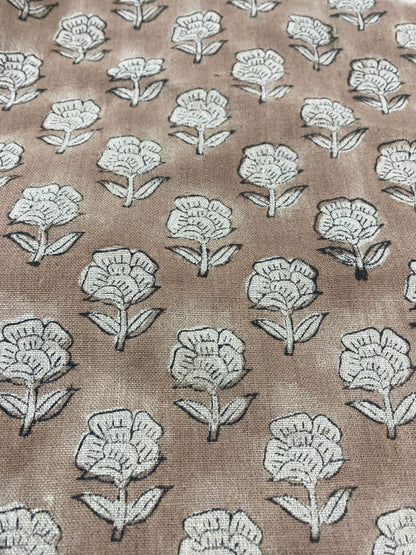 58" inches Hand Block Printed Linen Fabric , Home Decor Best Linen Fabric for decor, pillows ,upholstery, curtain