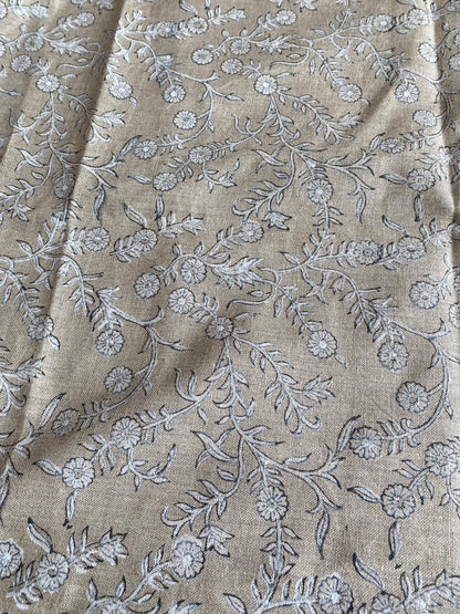 58" inches Hand Block Printed Linen Fabric , Home Decor Best Linen Fabric for decor, pillows ,upholstery, curtain