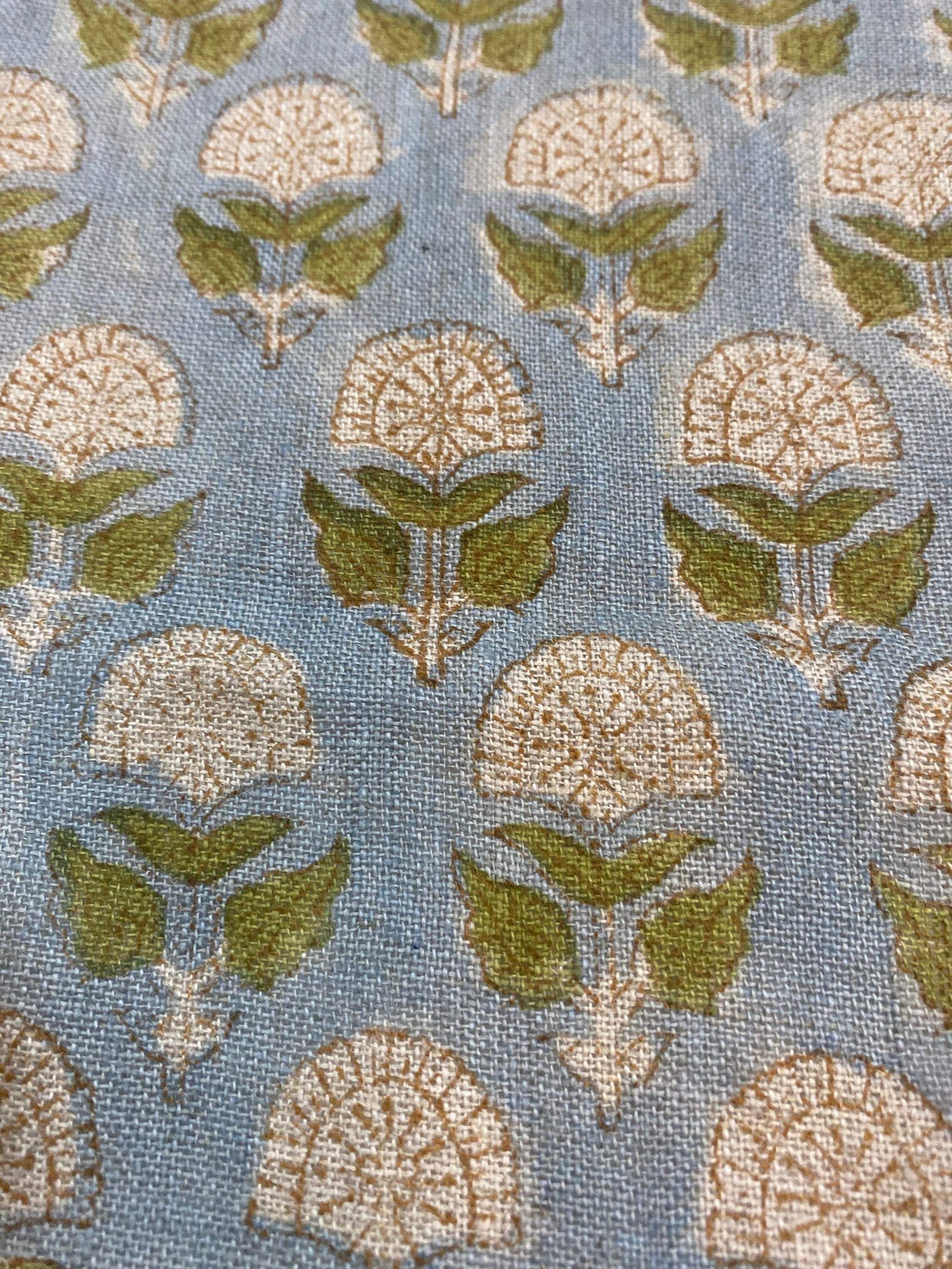 58" inches Hand Block Printed Linen Fabric , Home Decor Best Linen Fabric for decor, pillows ,upholstery, curtain