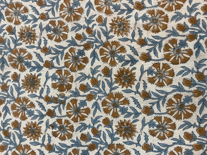 58" inches Hand Block Printed Linen Fabric , Home Decor Best Linen Fabric for decor, pillows ,upholstery, curtain - Maple Village Lane