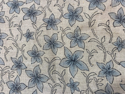 58" inches Hand Block Printed Linen Fabric , Home Decor Best Linen Fabric for decor, pillows ,upholstery, curtain