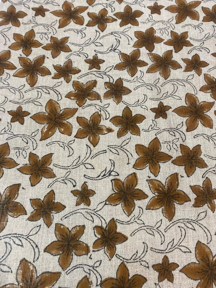 58" inches Hand Block Printed Linen Fabric , Home Decor Best Linen Fabric for decor, pillows ,upholstery, curtain - Maple Village Lane