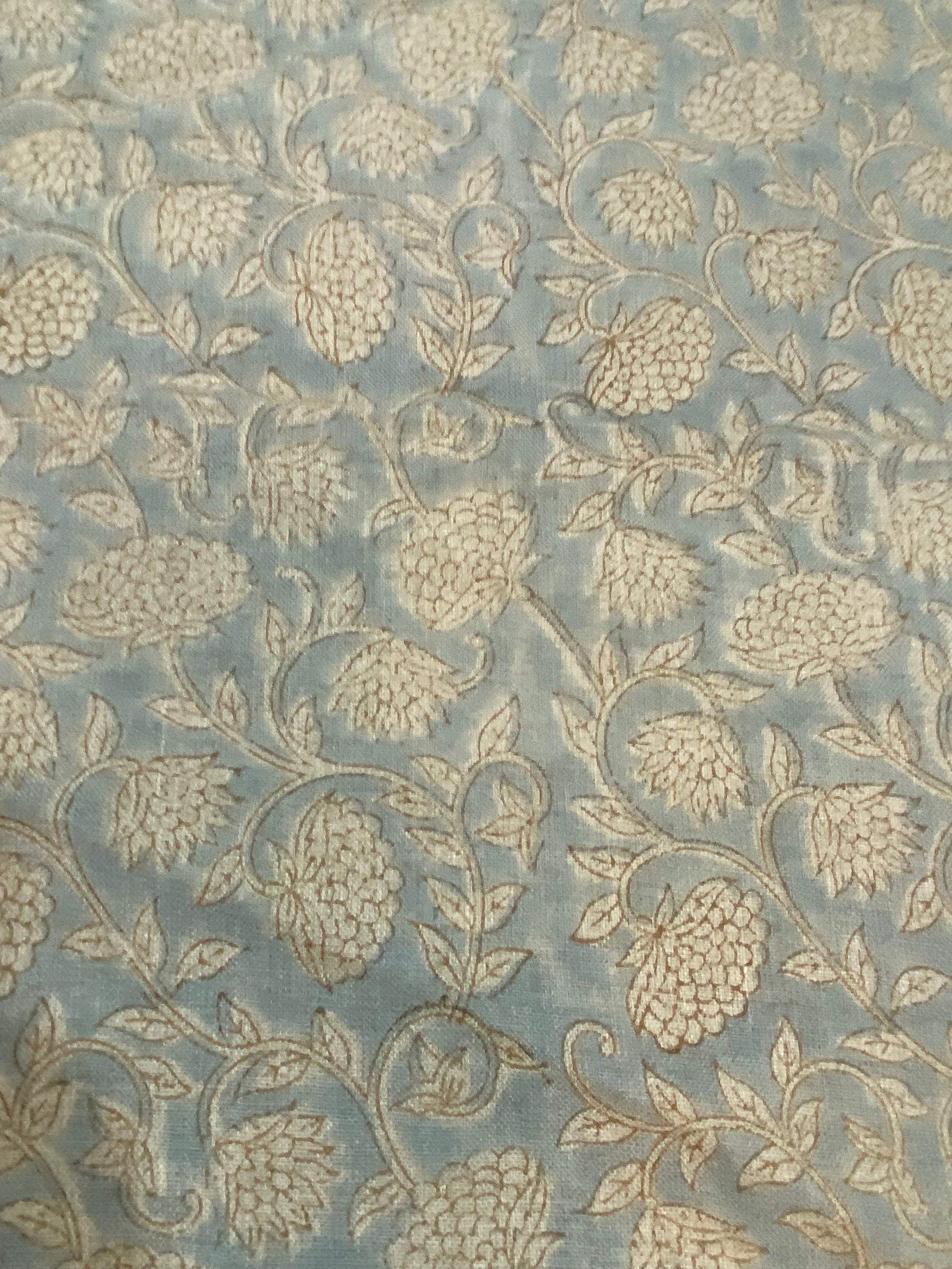 Linen fabric, Fabric by yard, Hand printed fabric, Block Print Fabric, Indian Fabric