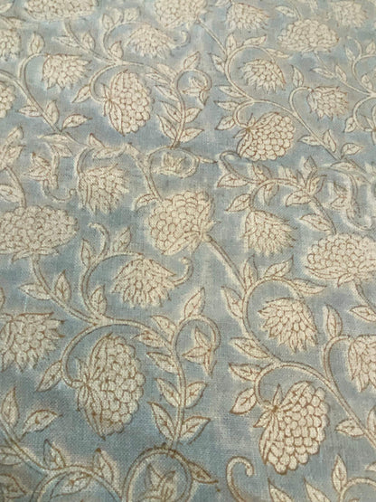 58" inches Hand Block Printed Linen Fabric , Home Decor Best Linen Fabric for decor, pillows ,upholstery, curtain