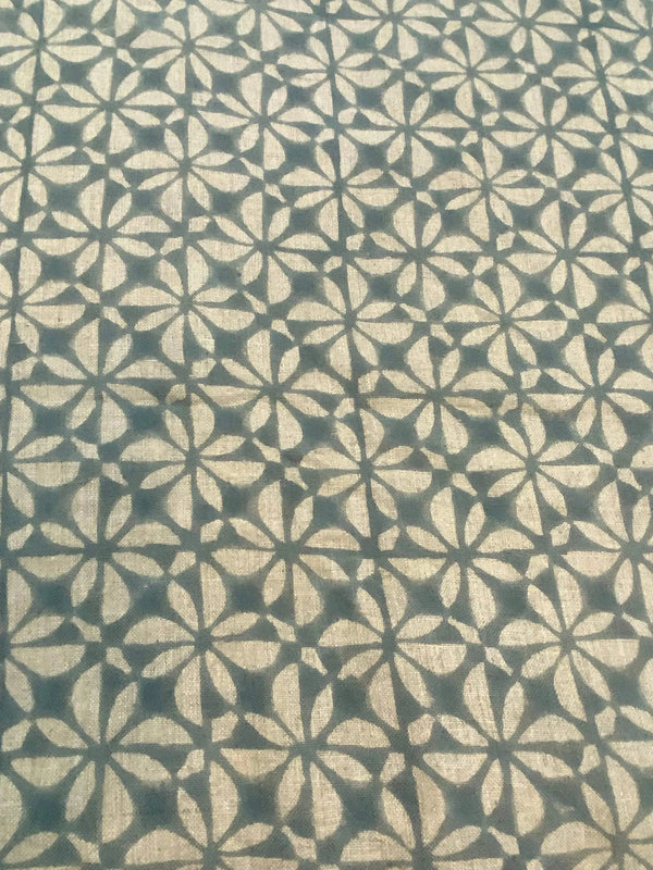 Macy Block Printed Linen Fabric