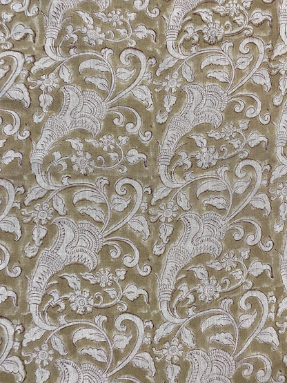 58" inches Hand Block Printed Linen Fabric , Home Decor Best Linen Fabric for decor, pillows ,upholstery, curtain - Maple Village Lane