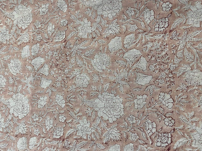 58" inches Hand Block Printed Linen Fabric , Home Decor Best Linen Fabric for decor, pillows ,upholstery, curtain