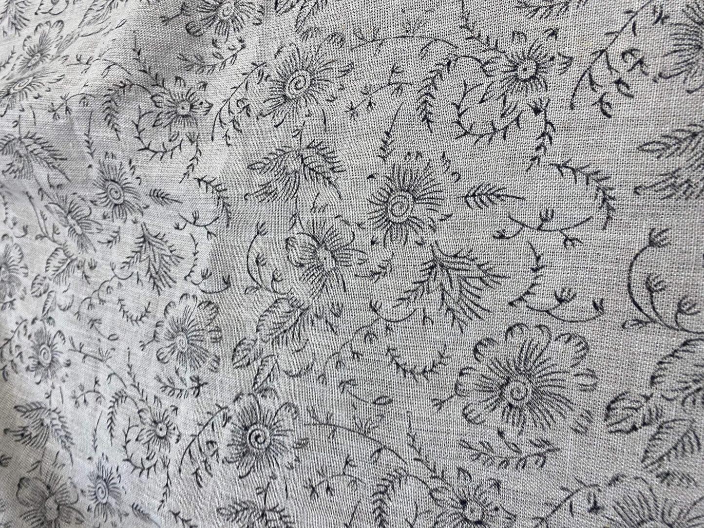 58" inches Hand Block Printed Linen Fabric , Home Decor Best Linen Fabric for decor, pillows ,upholstery, curtain