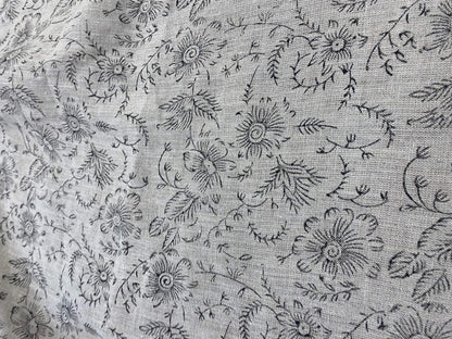 58" inches Hand Block Printed Linen Fabric , Home Decor Best Linen Fabric for decor, pillows ,upholstery, curtain