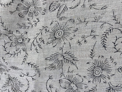 58" inches Hand Block Printed Linen Fabric , Home Decor Best Linen Fabric for decor, pillows ,upholstery, curtain - Maple Village Lane