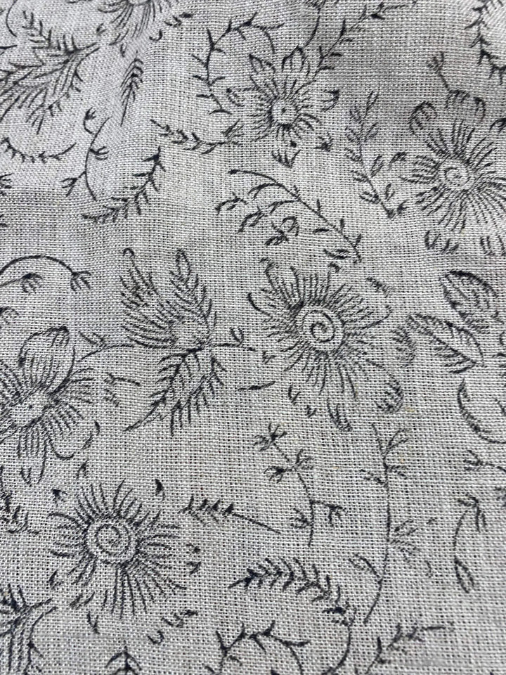 58" inches Hand Block Printed Linen Fabric , Home Decor Best Linen Fabric for decor, pillows ,upholstery, curtain - Maple Village Lane