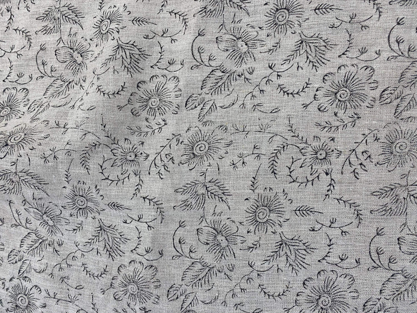 58" inches Hand Block Printed Linen Fabric , Home Decor Best Linen Fabric for decor, pillows ,upholstery, curtain - Maple Village Lane