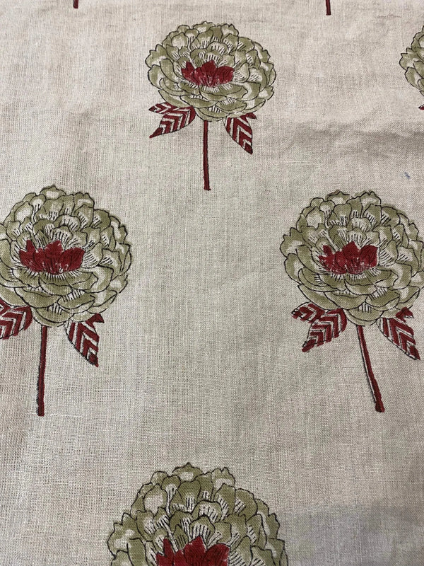 Ines Block Printed Linen Fabric