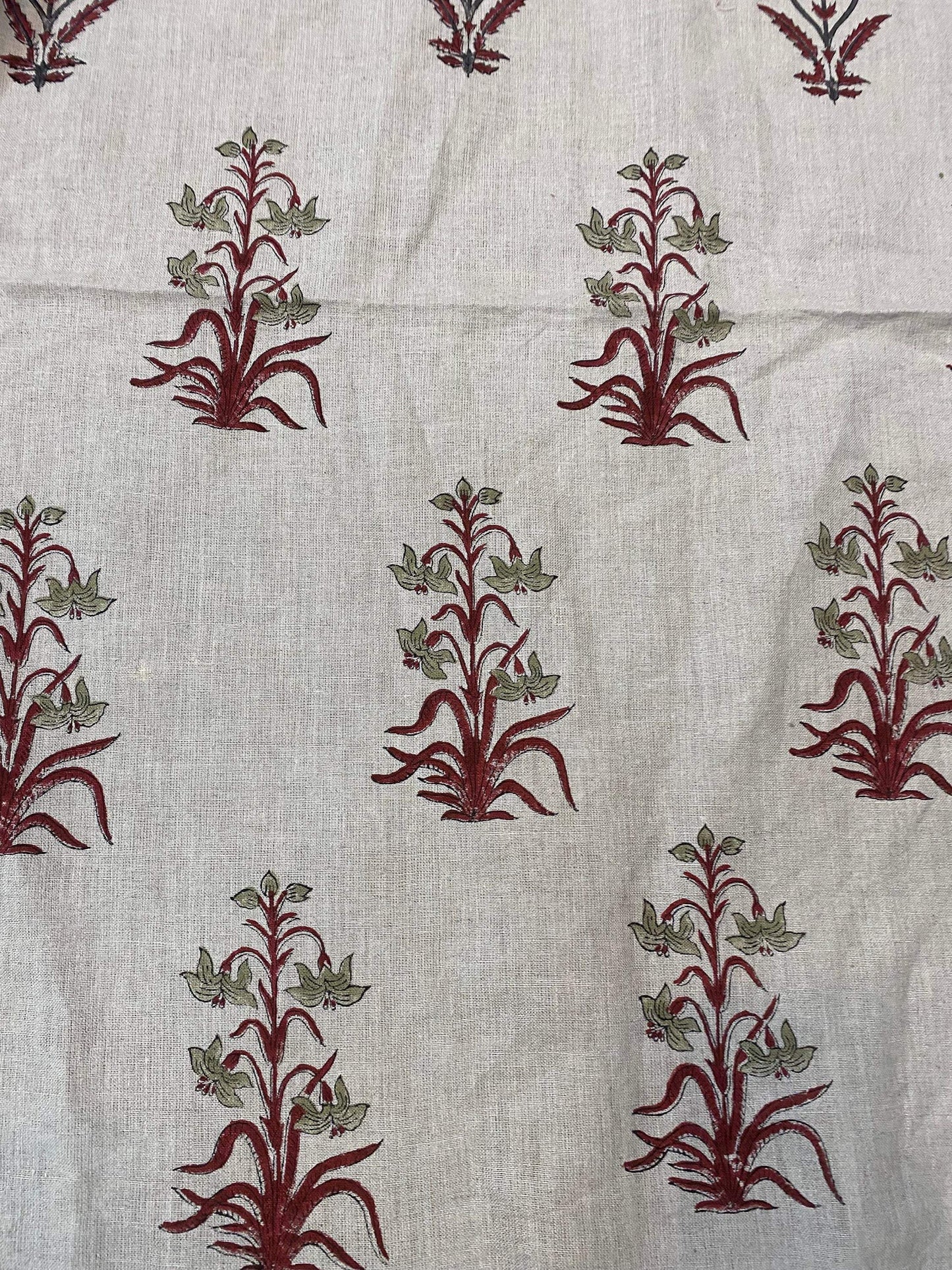 Linen fabric, Fabric by yard, Hand printed fabric, Block Print Fabric, Indian Fabric