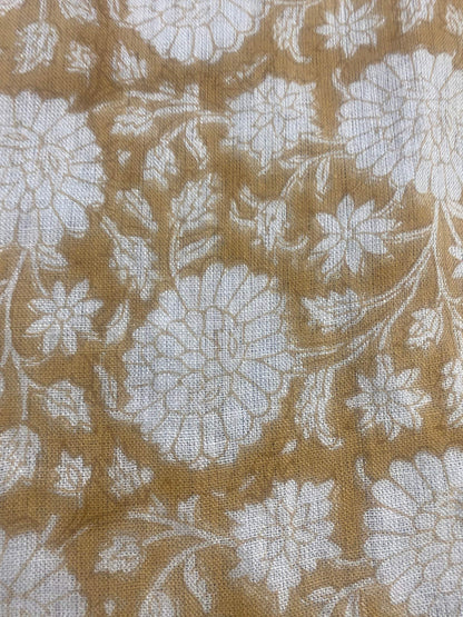 58" inches Hand Block Printed Linen Fabric , Home Decor Best Linen Fabric for decor, pillows ,upholstery, curtain