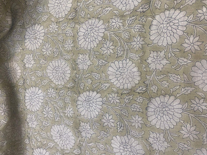 58" inches Hand Block Printed Linen Fabric , Home Decor Best Linen Fabric for decor, pillows ,upholstery, curtain