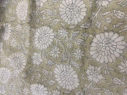 58" inches Hand Block Printed Linen Fabric , Home Decor Best Linen Fabric for decor, pillows ,upholstery, curtain