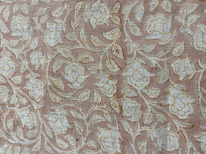 58" inches Hand Block Printed Linen Fabric , Home Decor Best Linen Fabric for decor, pillows ,upholstery, curtain